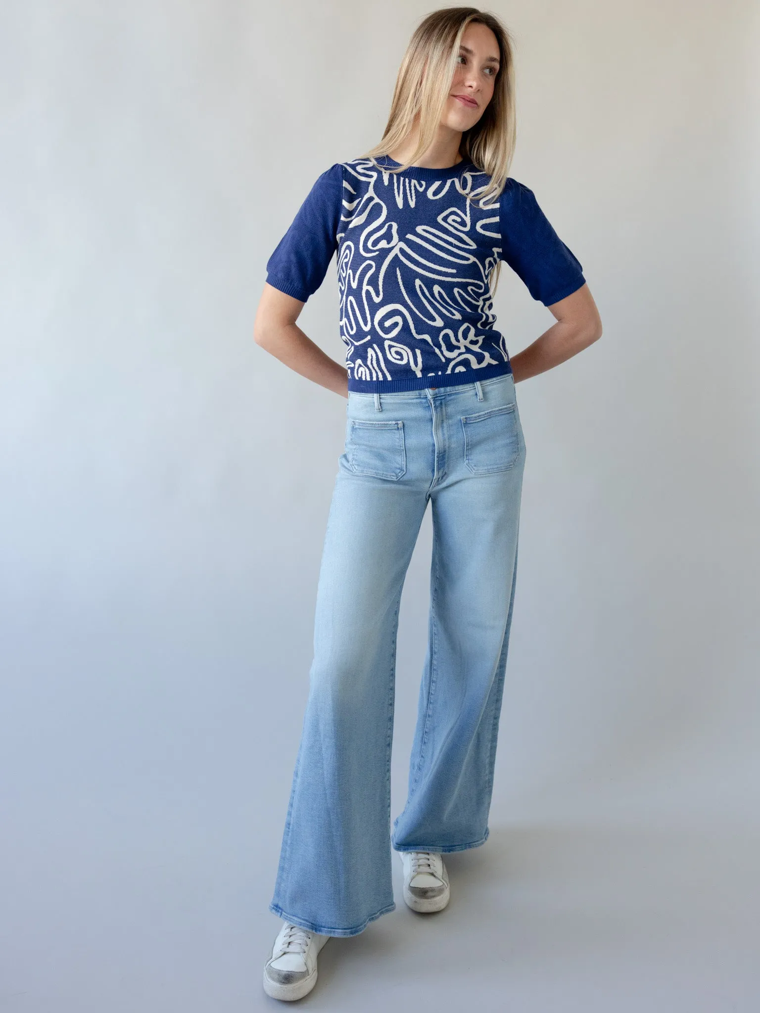 Abstract Blue Sweater