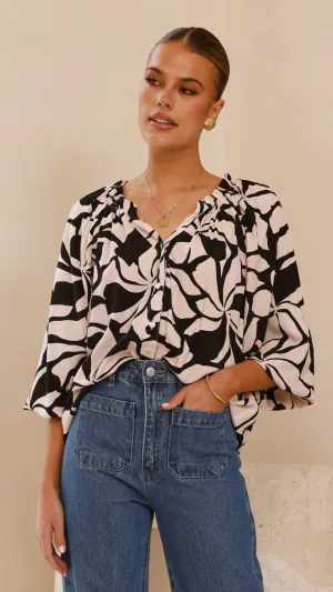 Addison Top - Black/Beige