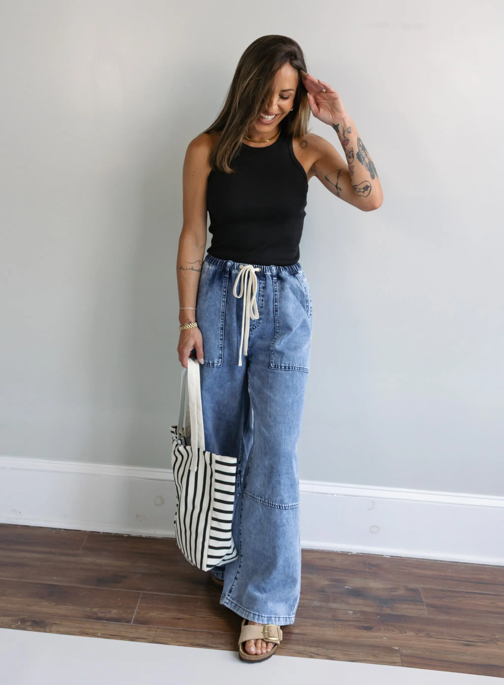 Amanda Drawstring Denim Pants