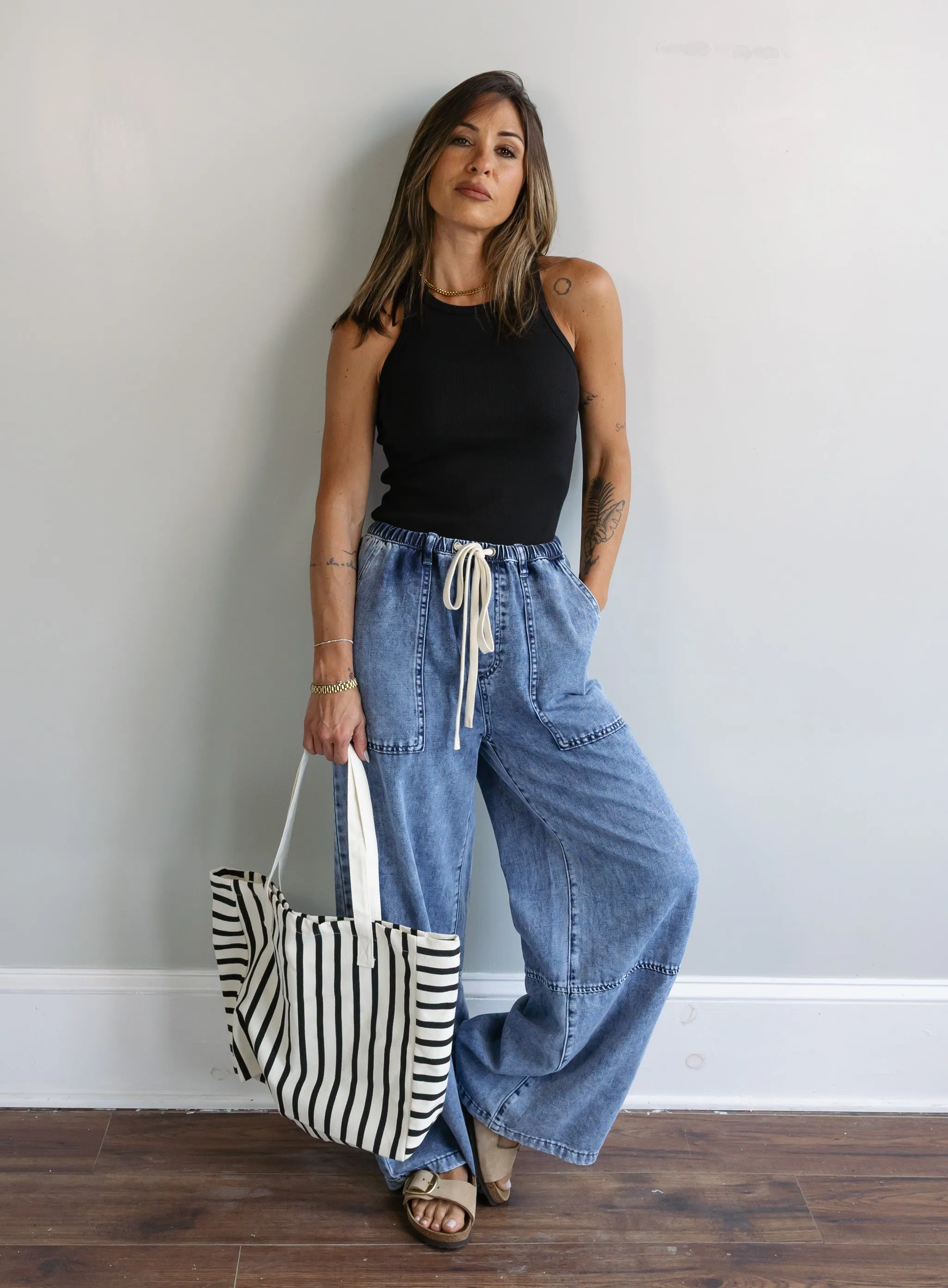 Amanda Drawstring Denim Pants