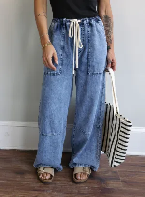 Amanda Drawstring Denim Pants