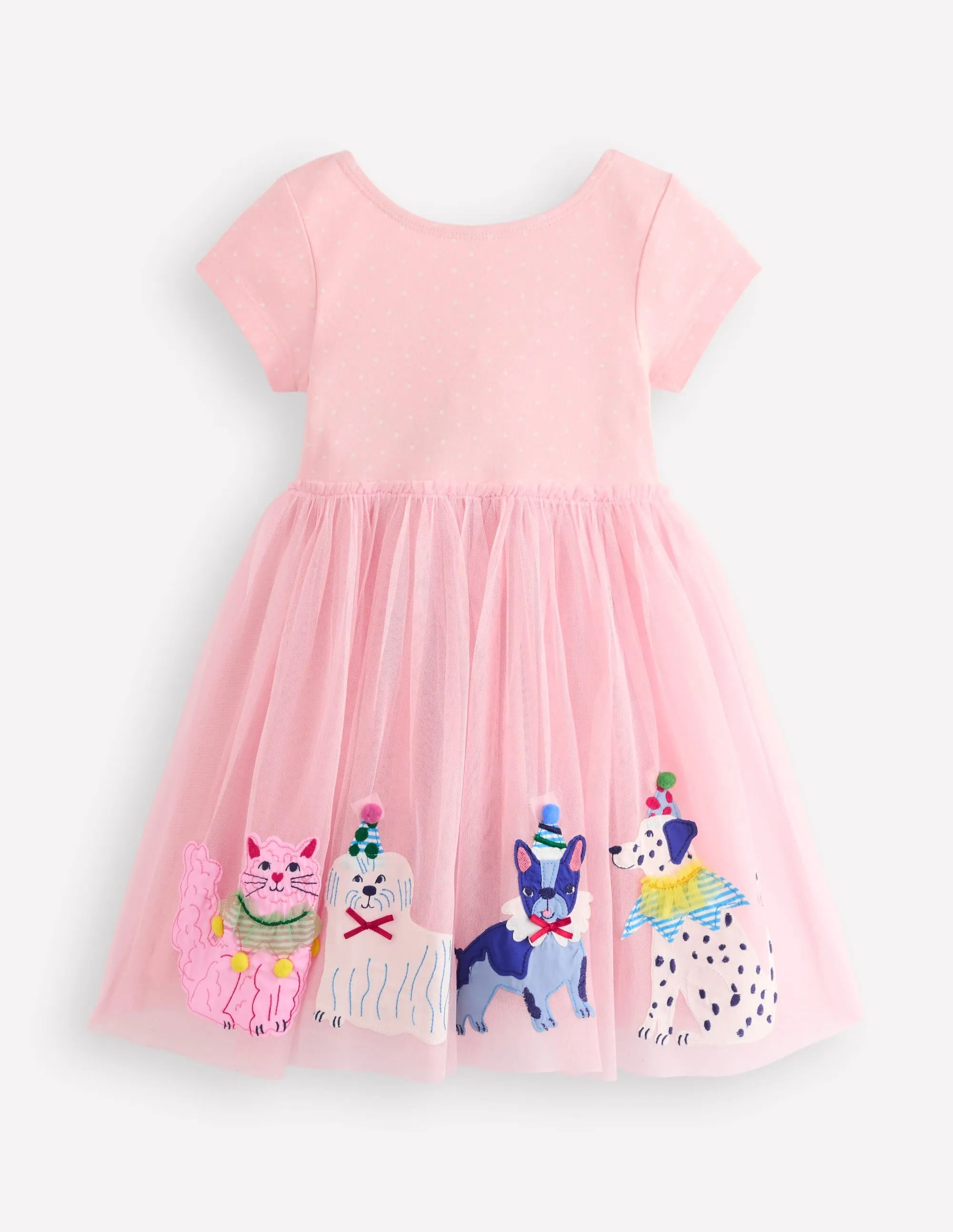 Ami Applique Tulle Dress-Chalk Pink Circus Pets