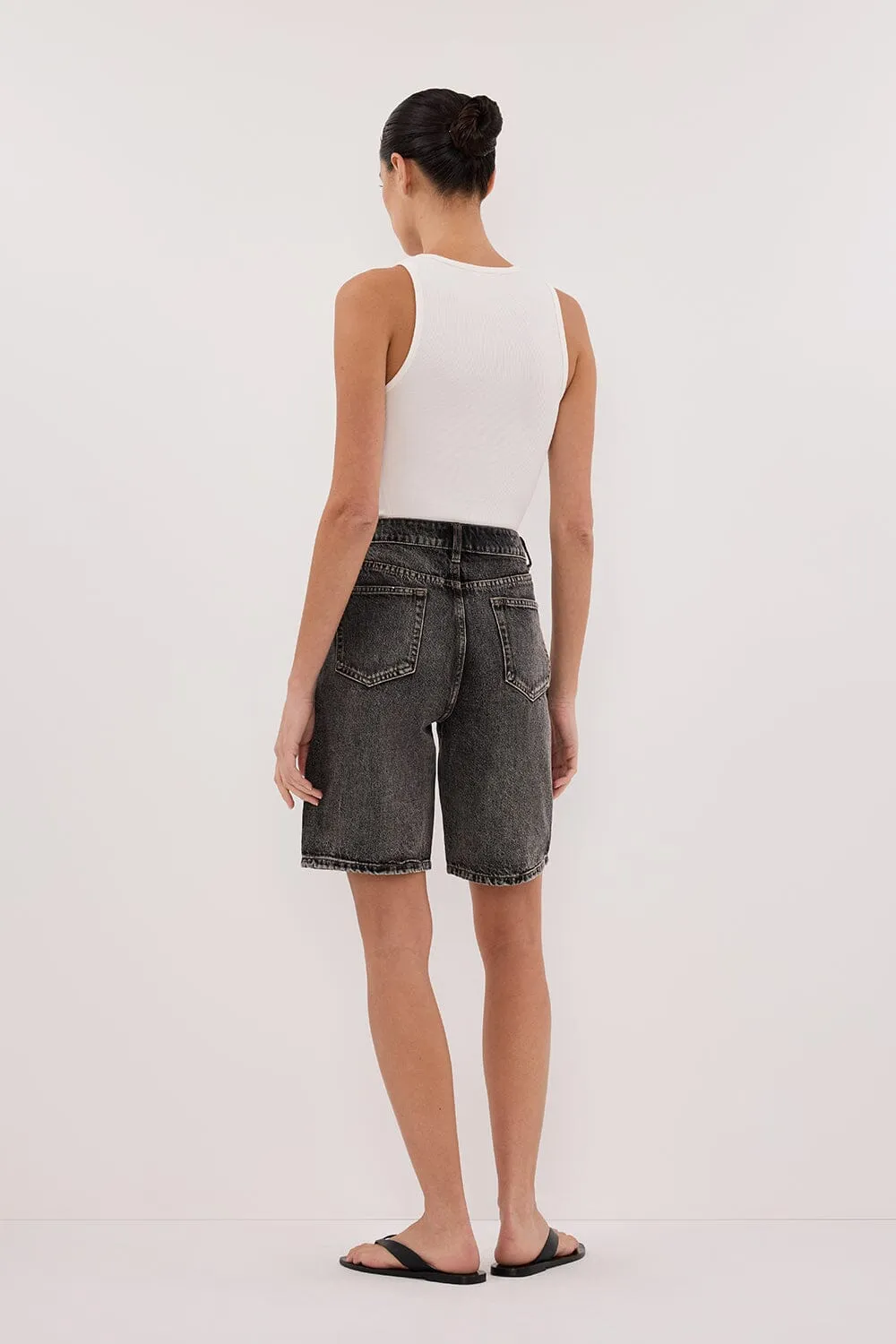 BAMBI WASHED BLACK BERMUDA DENIM SHORT