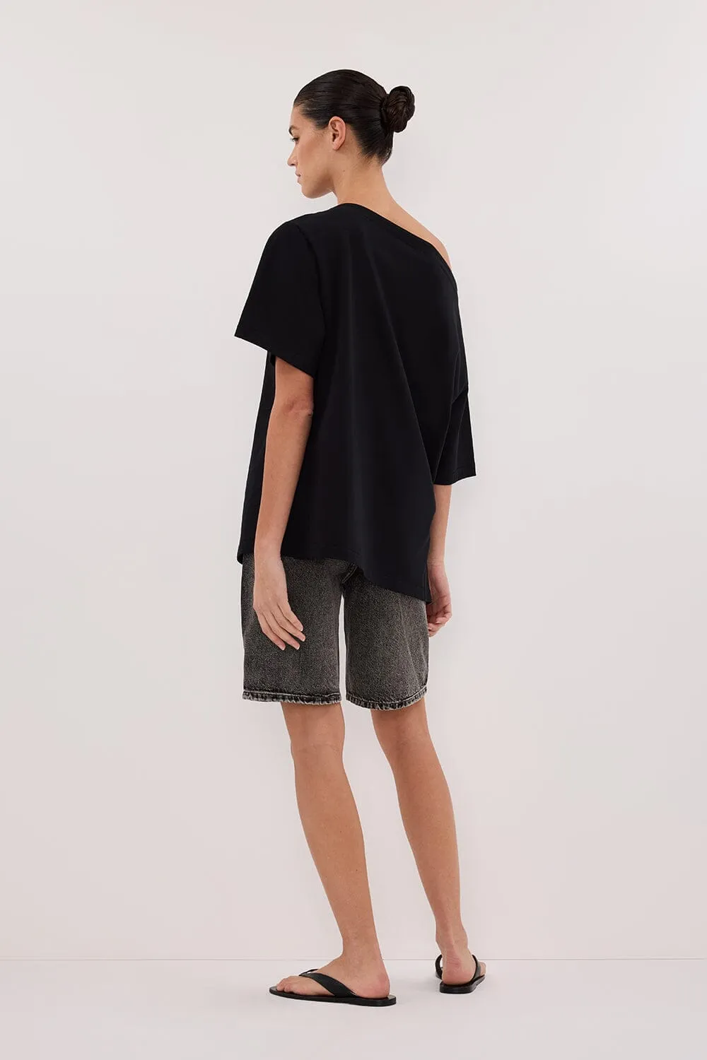 BAMBI WASHED BLACK BERMUDA DENIM SHORT