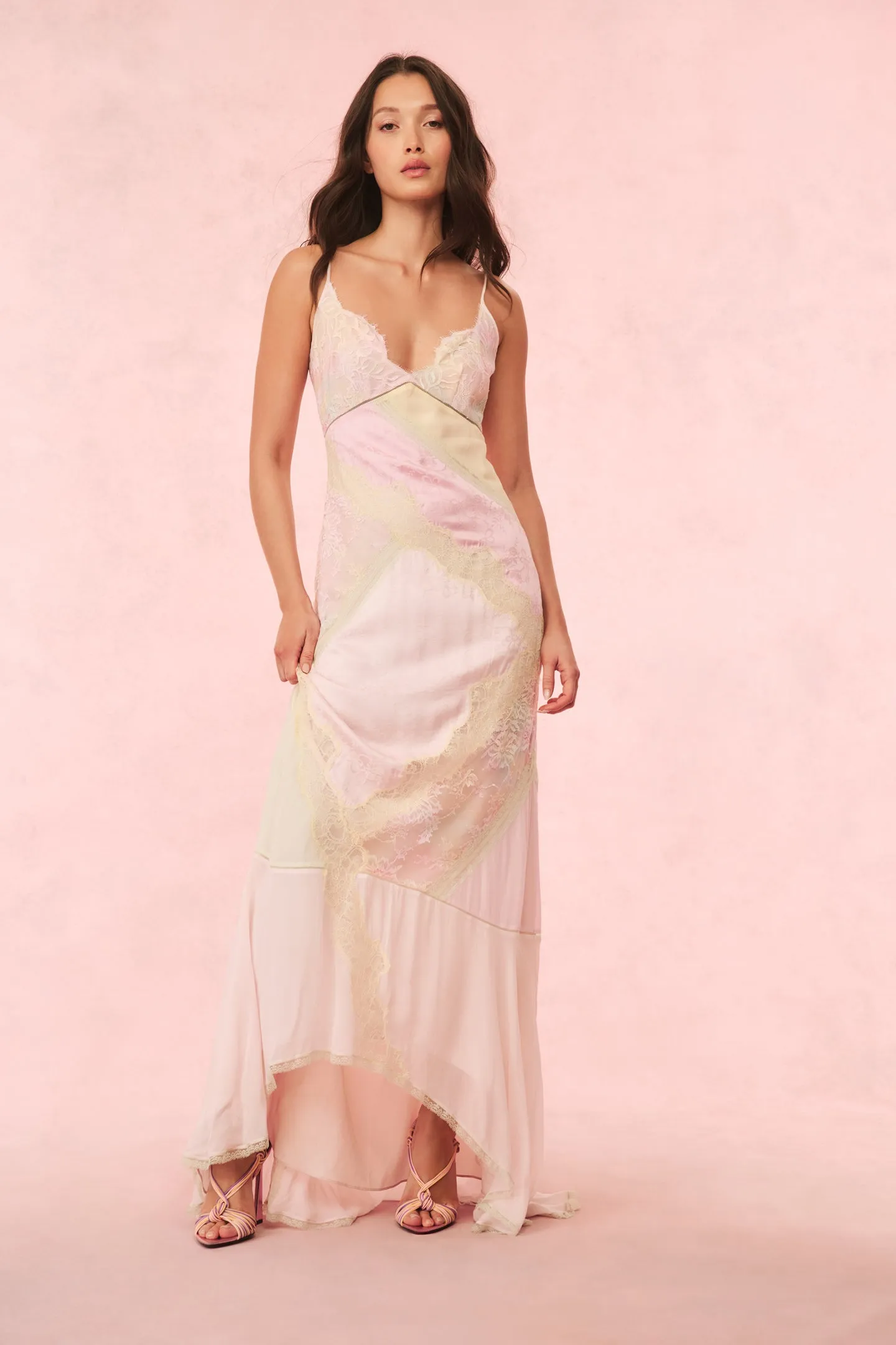 Bancila Lace Patchwork Maxi Dress