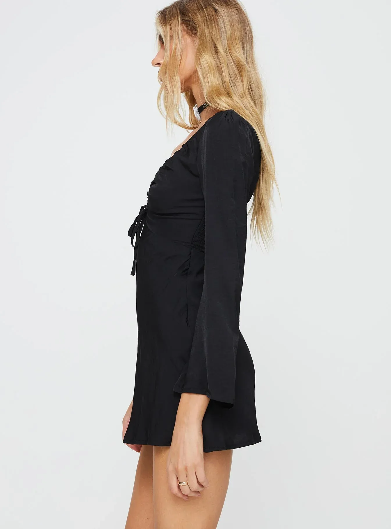 Bareena Long Sleeve Mini Dress Black
