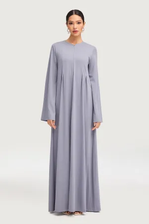 Basima Zip Front Abaya - Denim