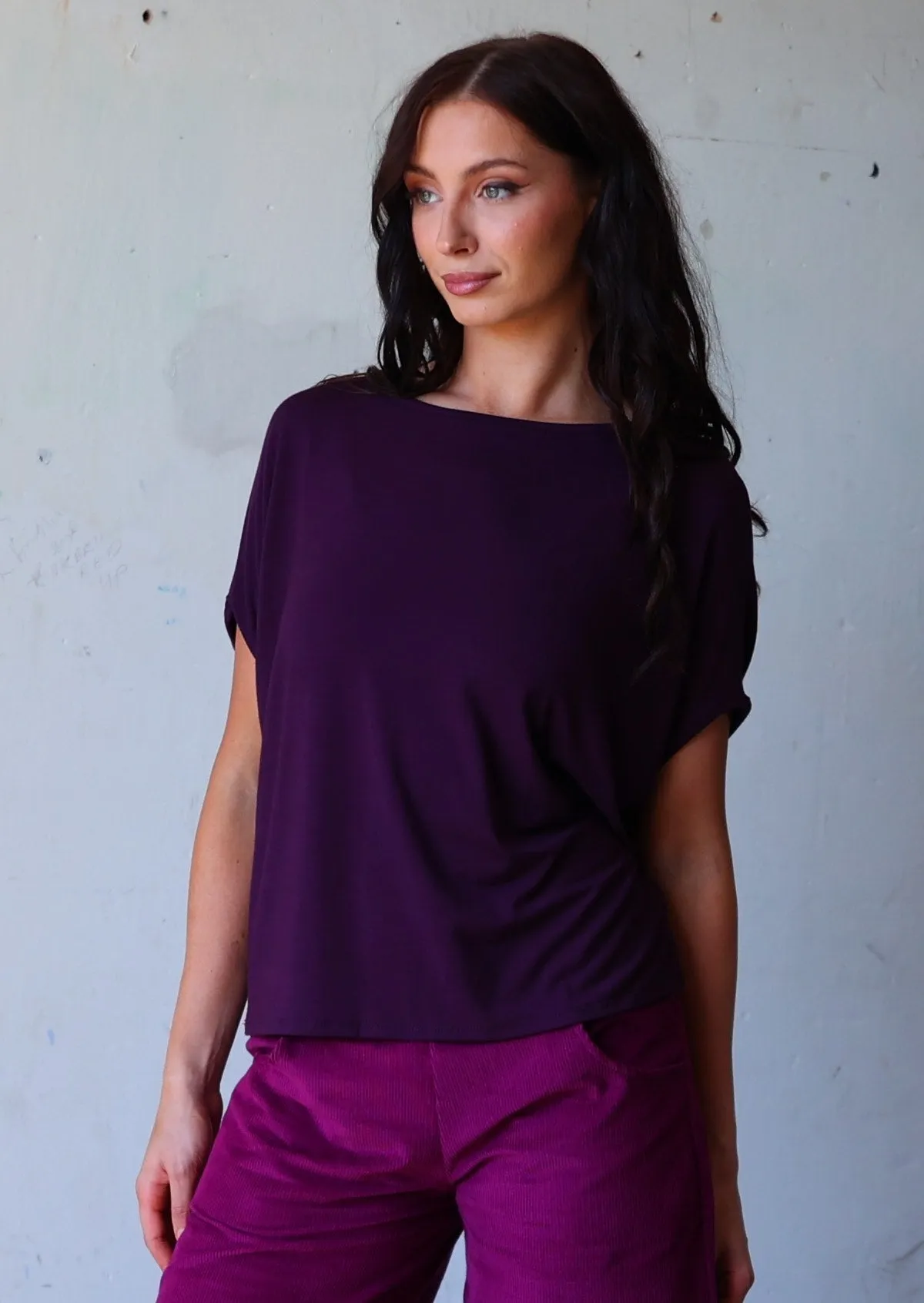 Batwing T-shirt Dark Purple