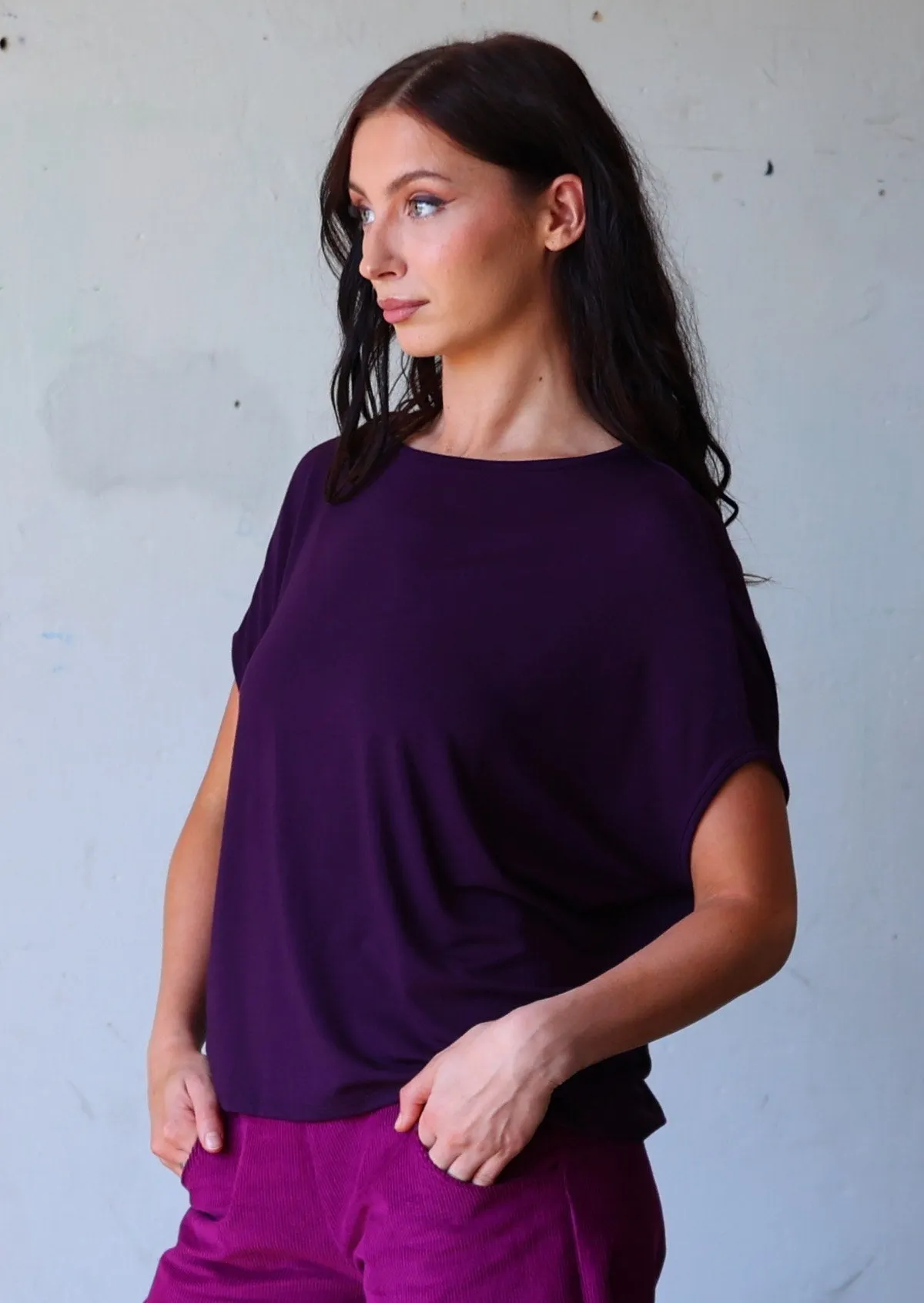 Batwing T-shirt Dark Purple