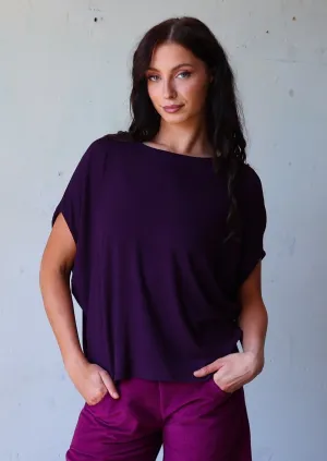 Batwing T-shirt Dark Purple