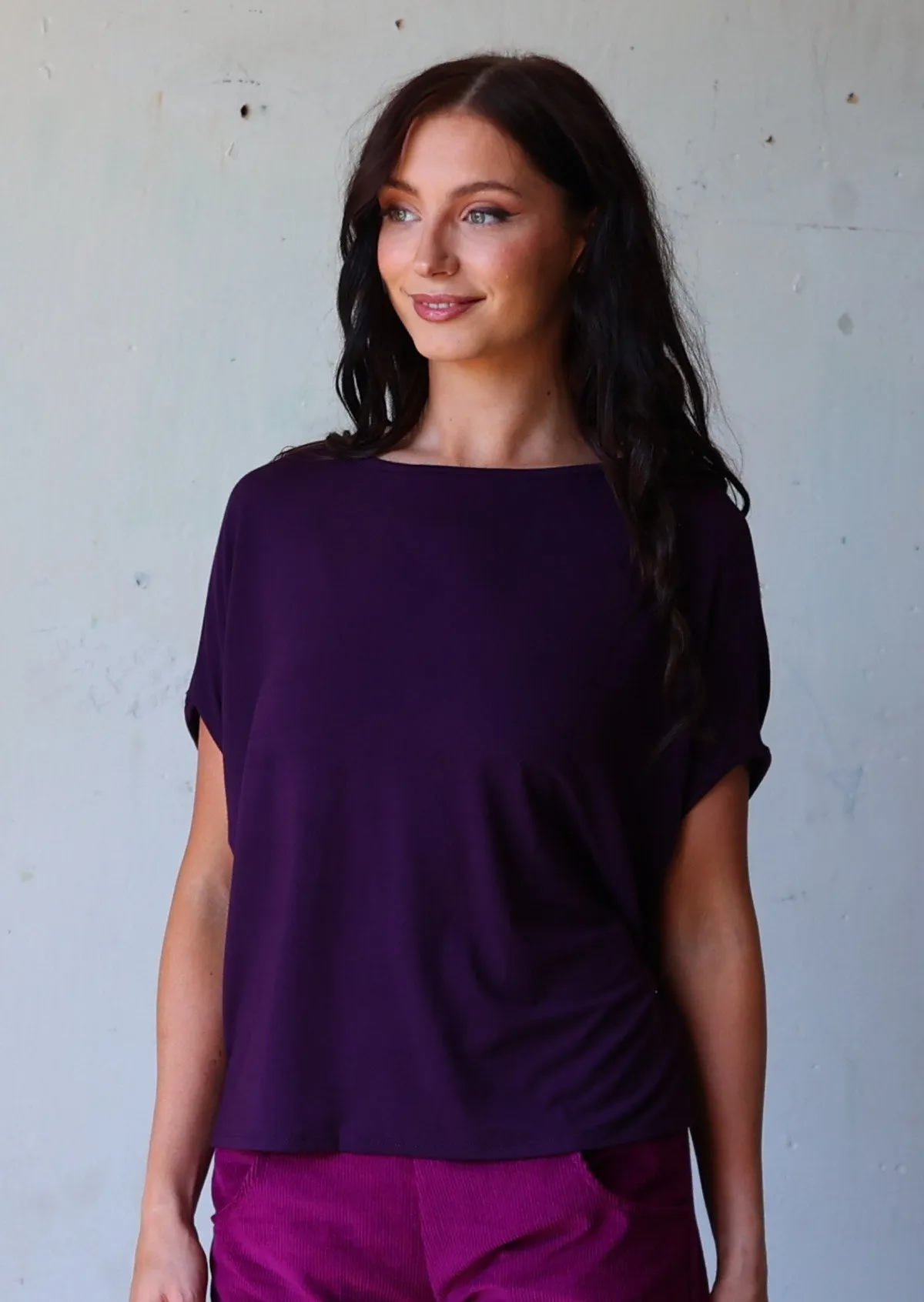 Batwing T-shirt Dark Purple