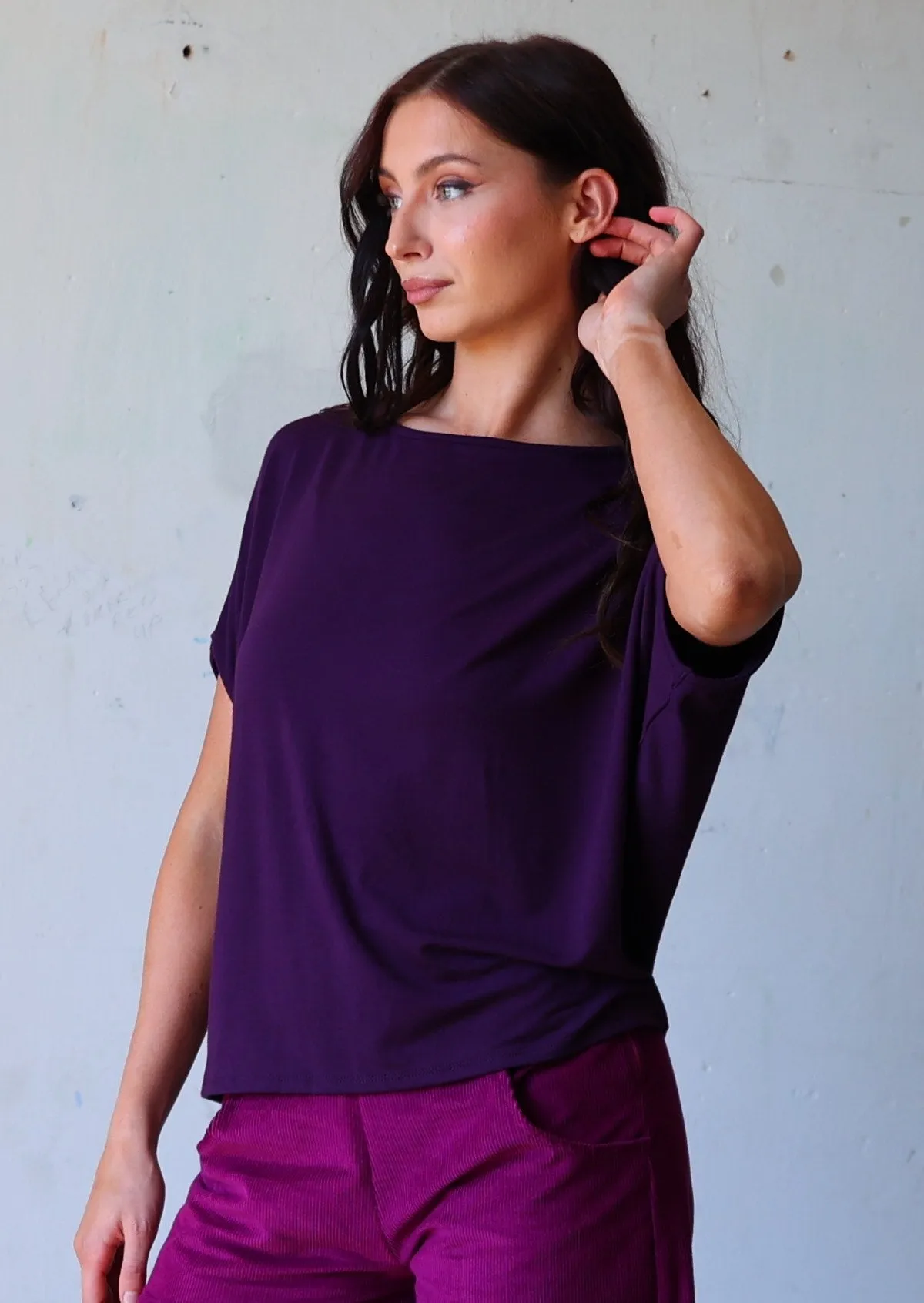 Batwing T-shirt Dark Purple