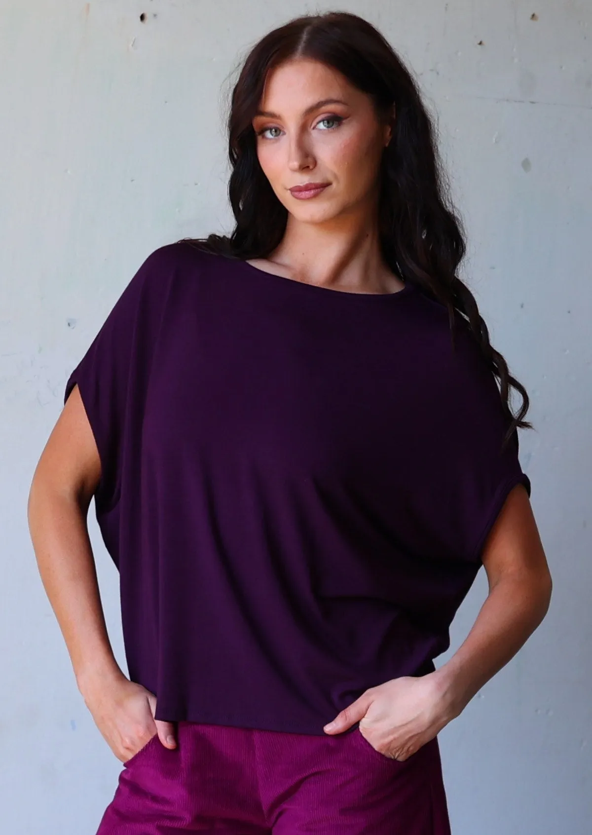 Batwing T-shirt Dark Purple