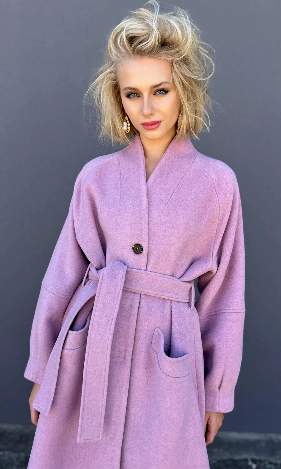 Beatrice B Island Shore Long Coat - Lavender