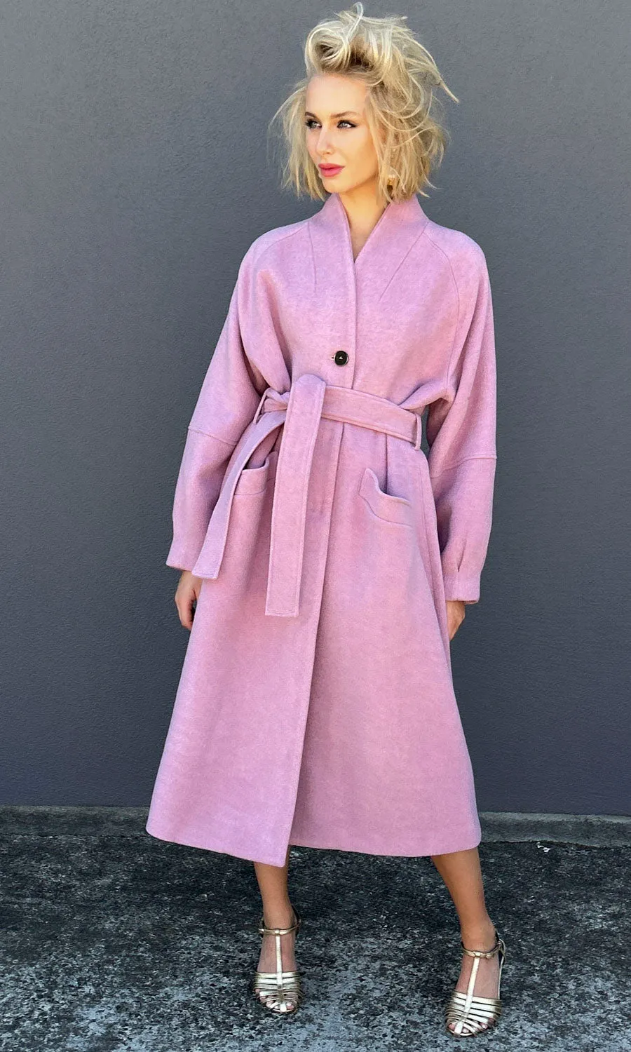 Beatrice B Island Shore Long Coat - Lavender