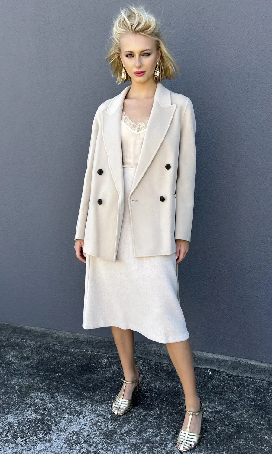 Beatrice B Island Shore Shorter Coat - Natural