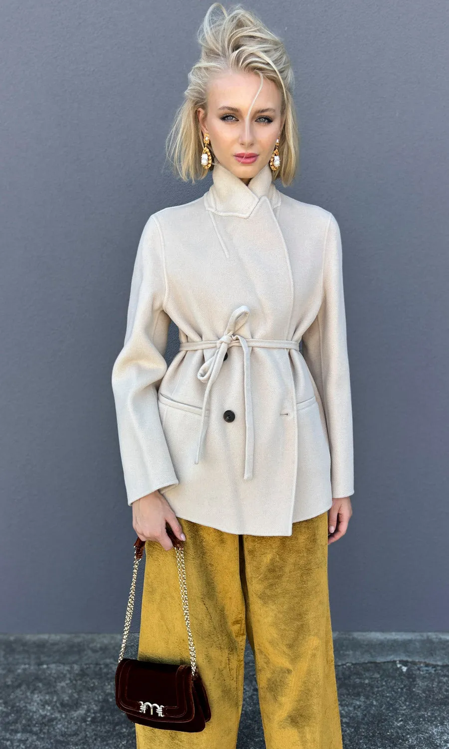 Beatrice B Island Shore Shorter Coat - Natural