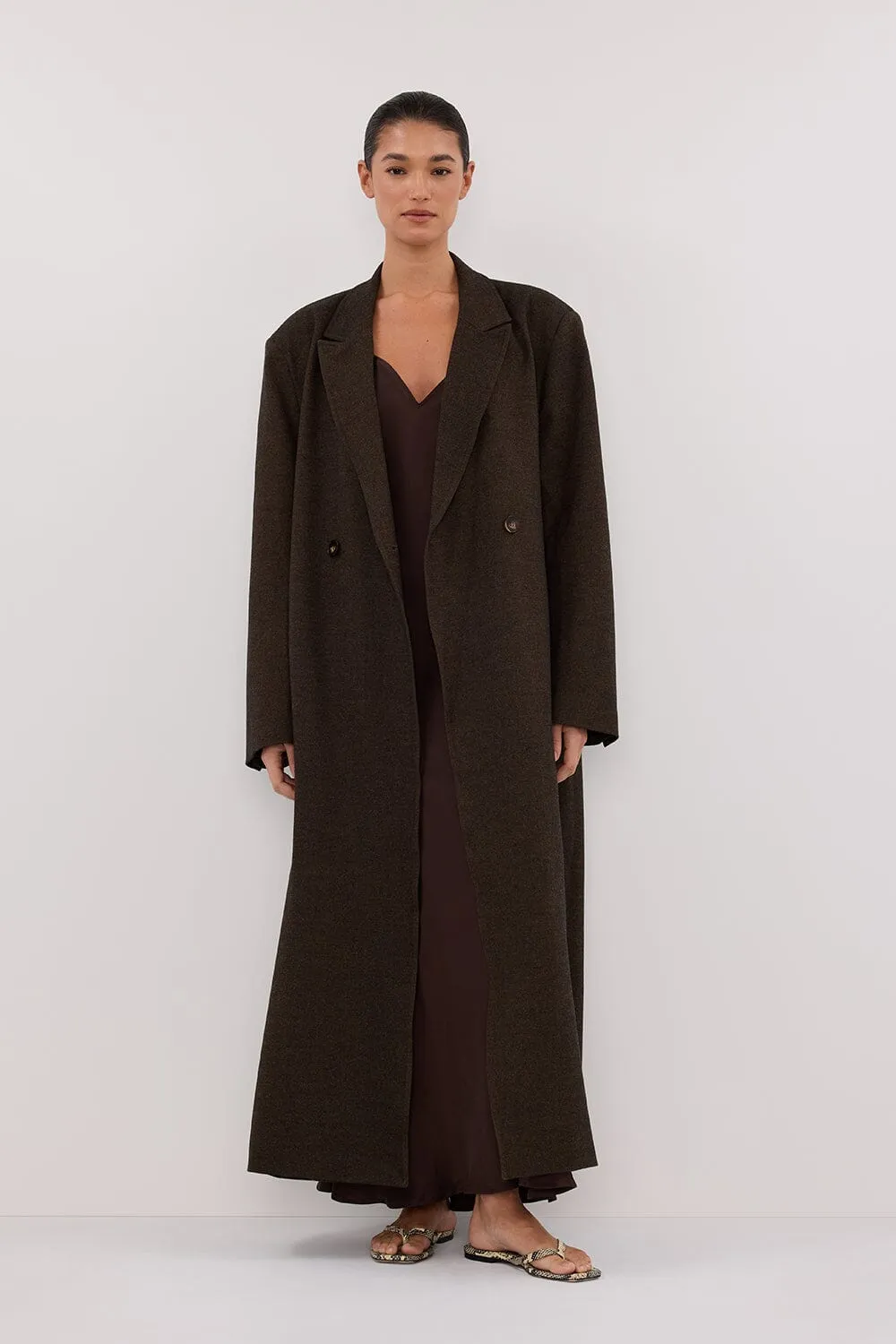 BENTLEY CHOCOLATE WOOL BLEND COAT