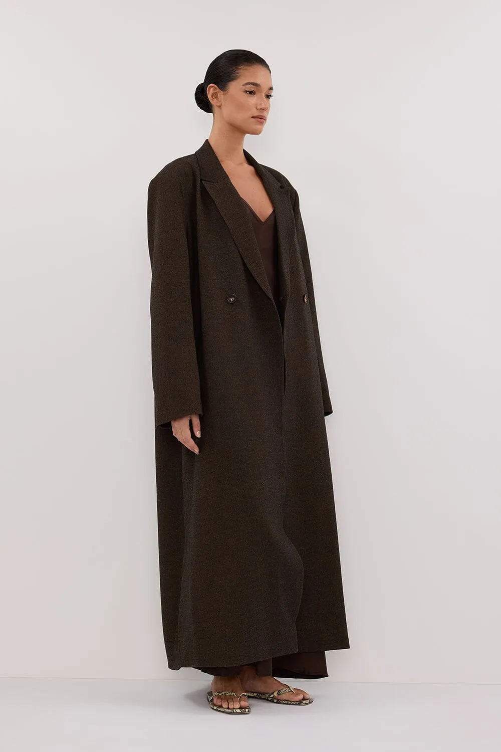 BENTLEY CHOCOLATE WOOL BLEND COAT
