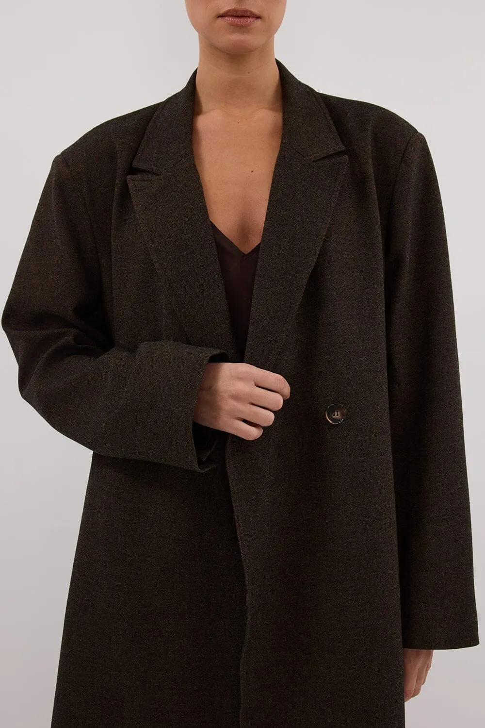 BENTLEY CHOCOLATE WOOL BLEND COAT