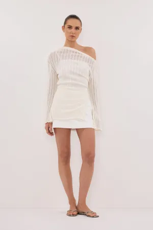 BOWIE IVORY LONG SLEEVE KNIT TOP