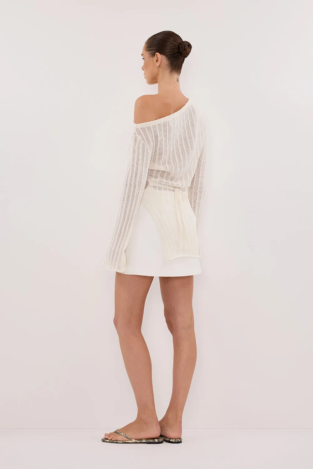 BOWIE IVORY LONG SLEEVE KNIT TOP