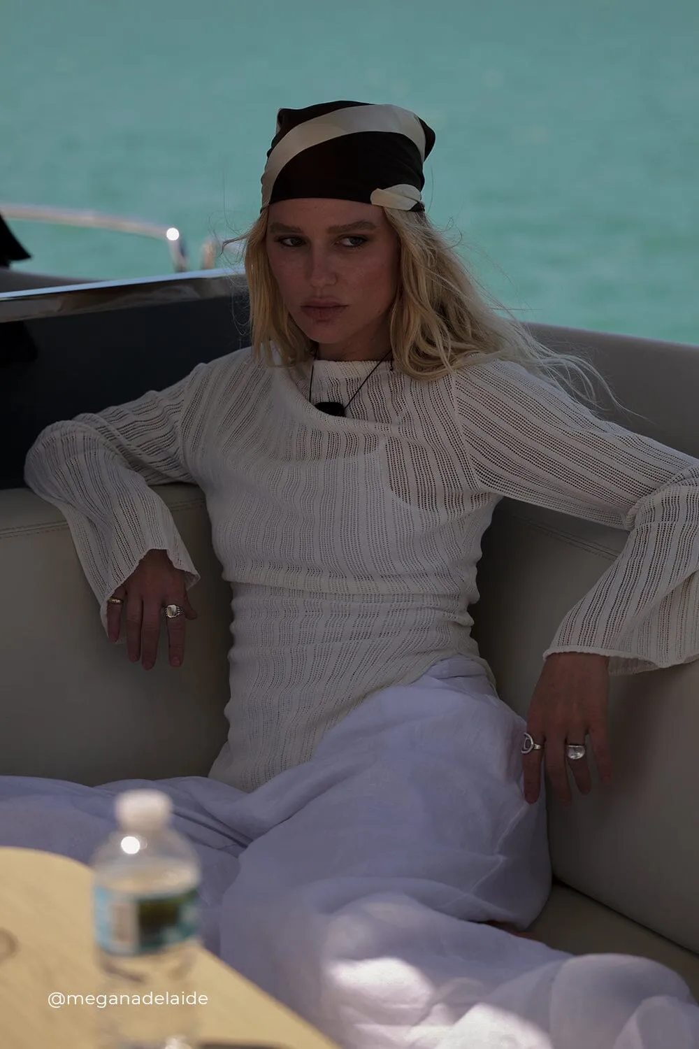 BOWIE IVORY LONG SLEEVE KNIT TOP