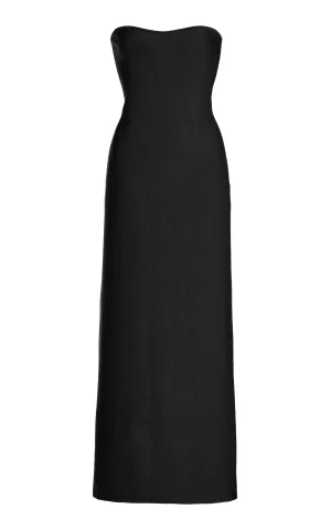 Calderon Knit Maxi Dress in Black Merino Wool Cashmere