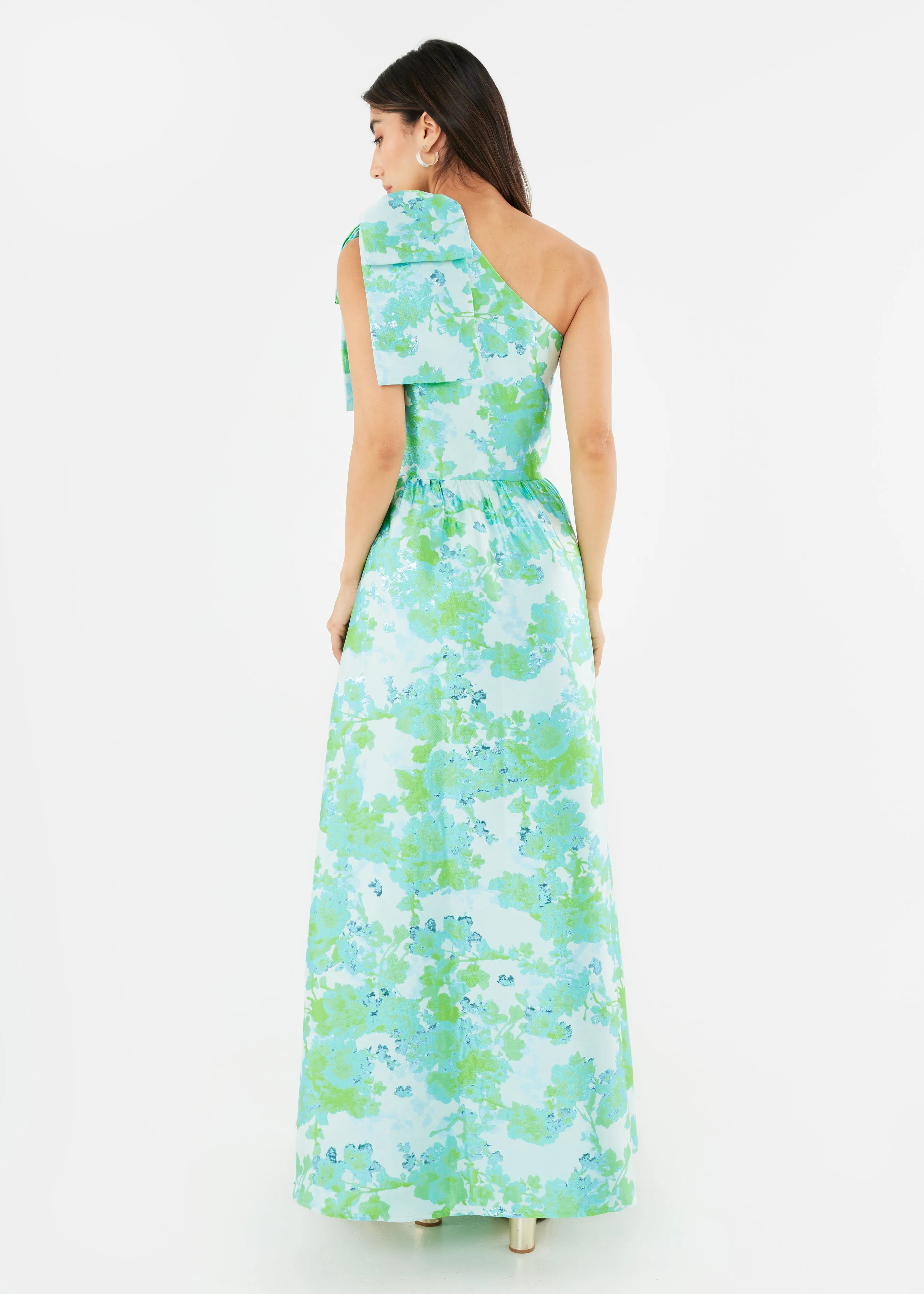 Caroline Gown Green Abstract Brocade