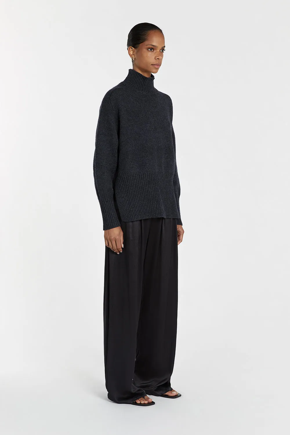 CELESTE INK WOOL BLEND KNIT JUMPER