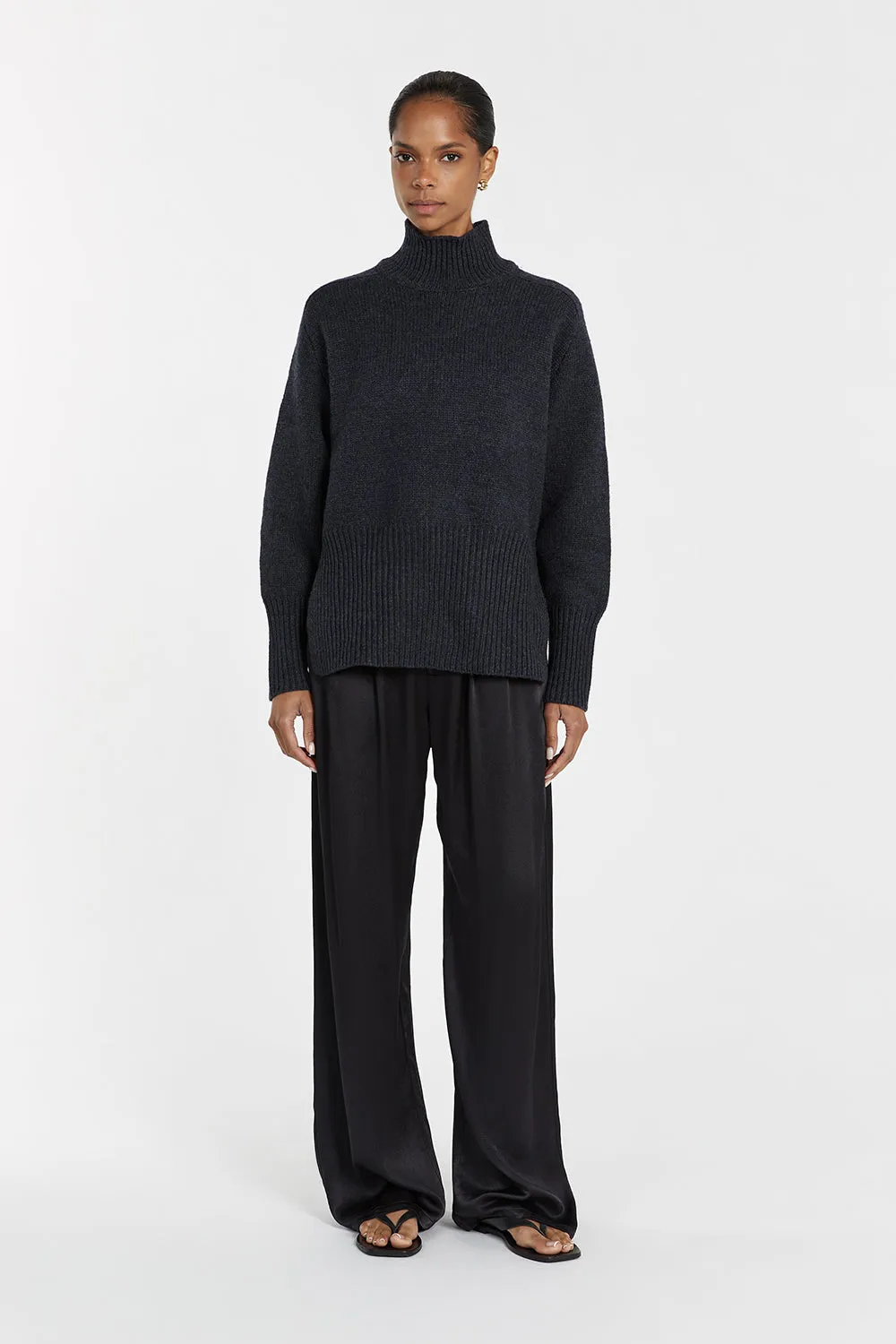 CELESTE INK WOOL BLEND KNIT JUMPER