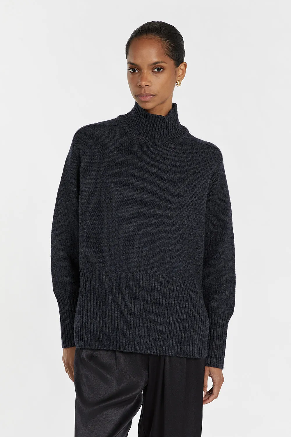 CELESTE INK WOOL BLEND KNIT JUMPER