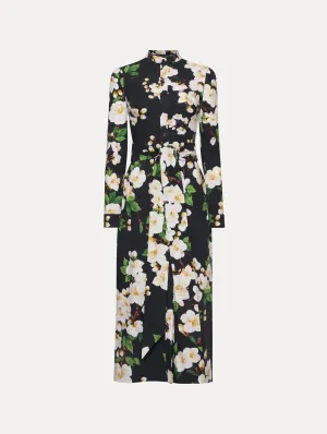 Cherry Blossom Cotton Poplin Pencil Dress
