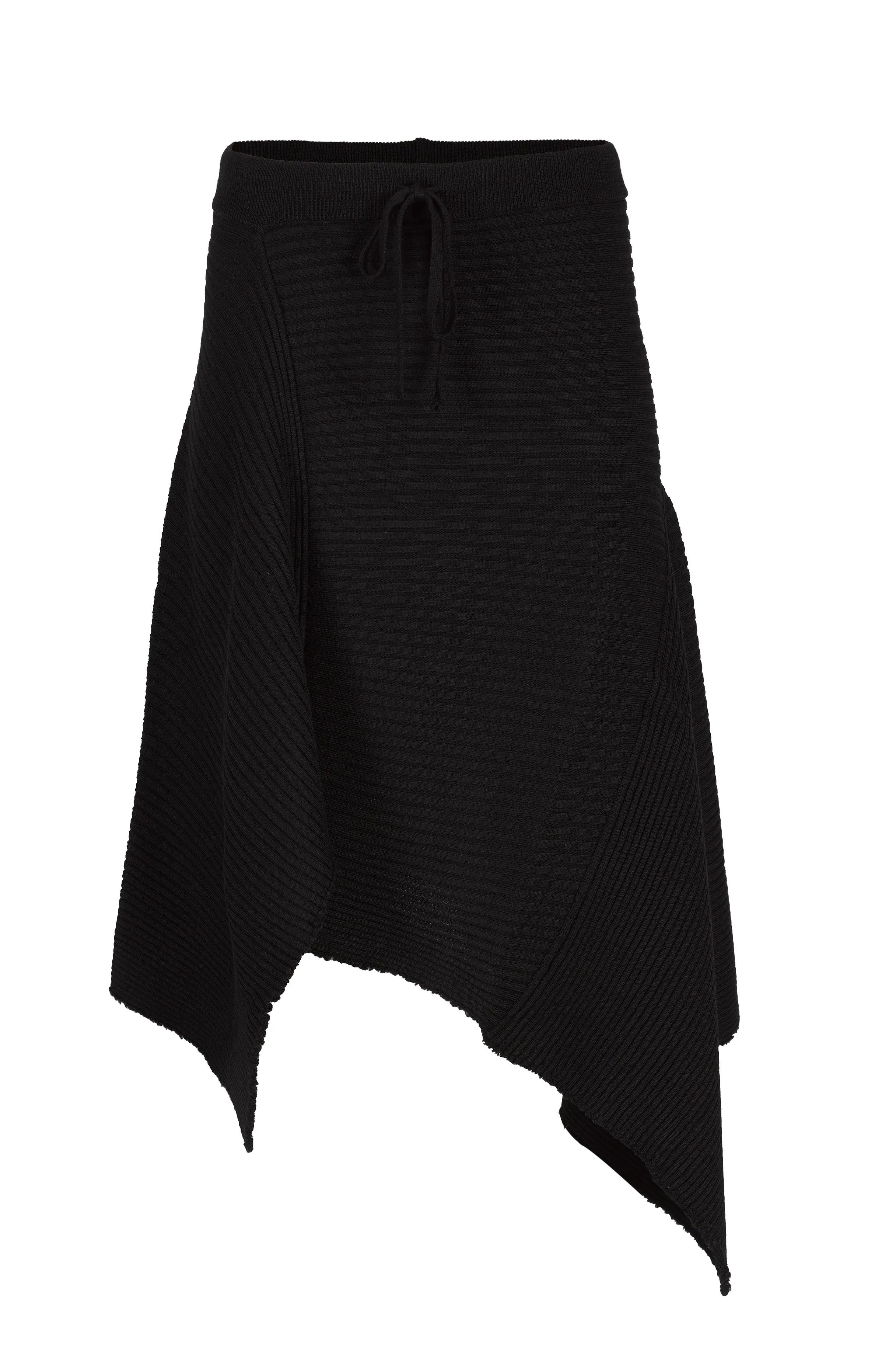 CLASSIC M'A DRAPED MERINO SKIRT IN BLACK