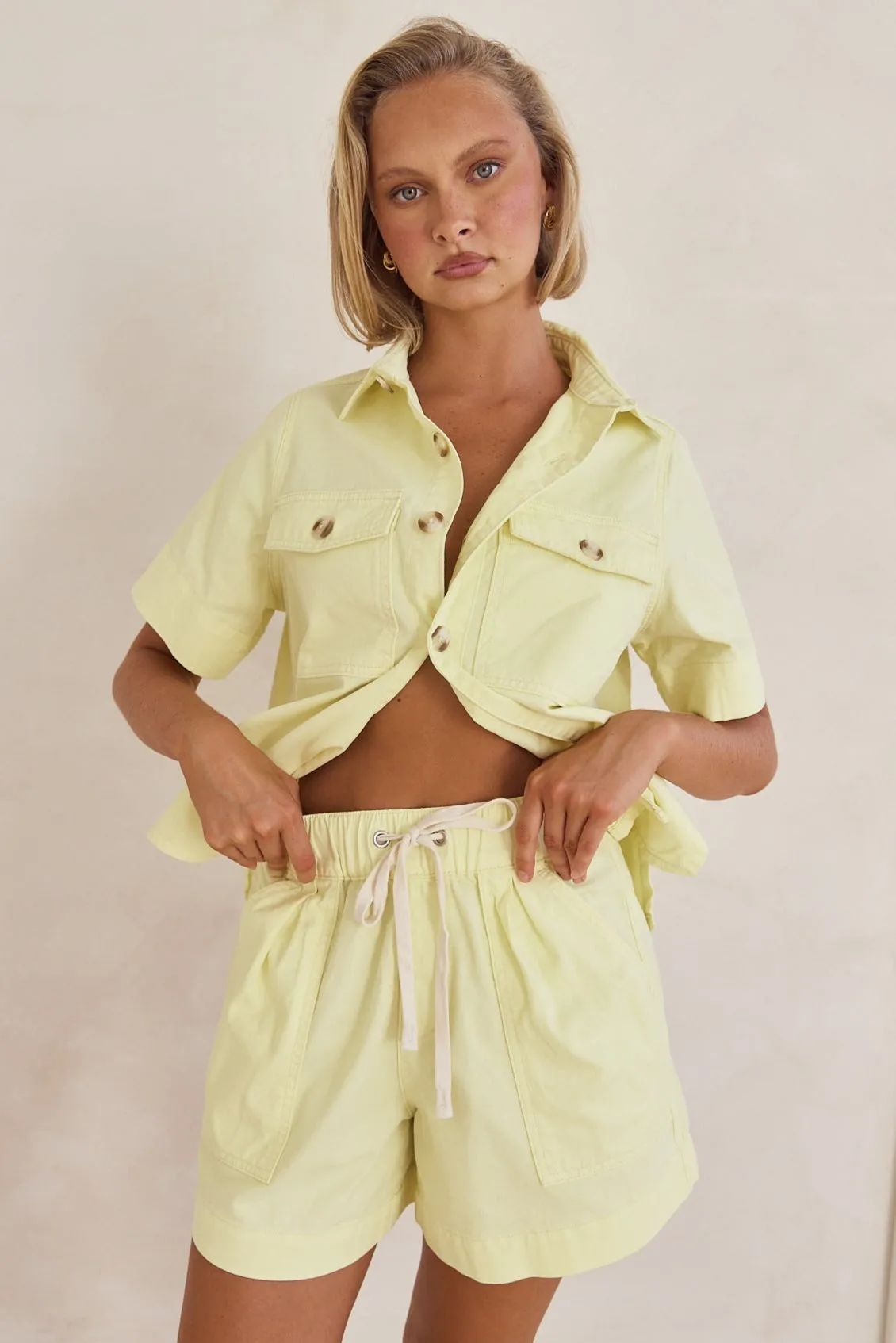 Cleo Denim Shorts (Yellow)