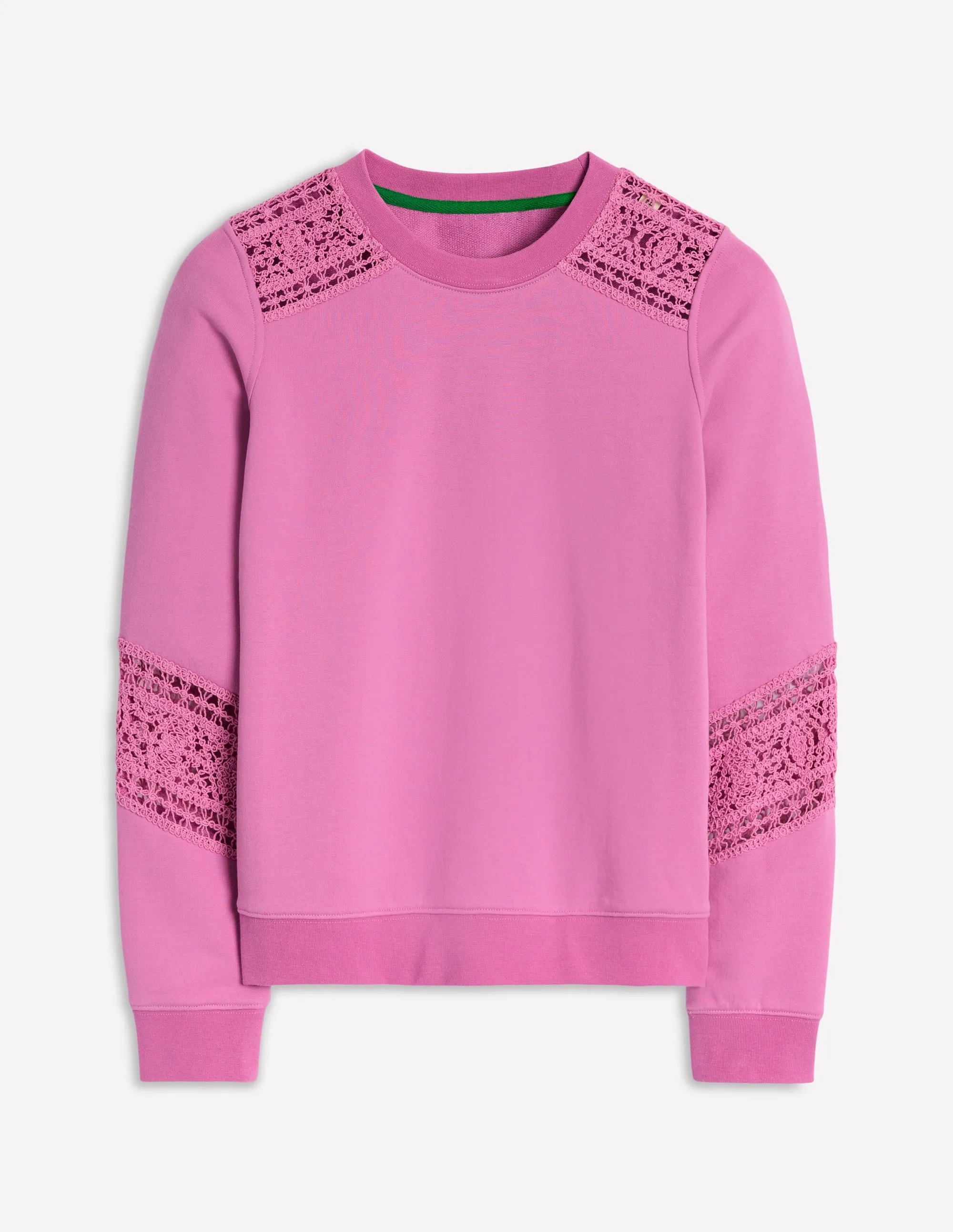 Crochet Trim Sweatshirt-Purple
