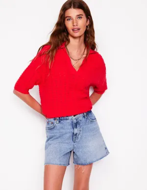 Cut Off Denim Shorts-Light Vintage