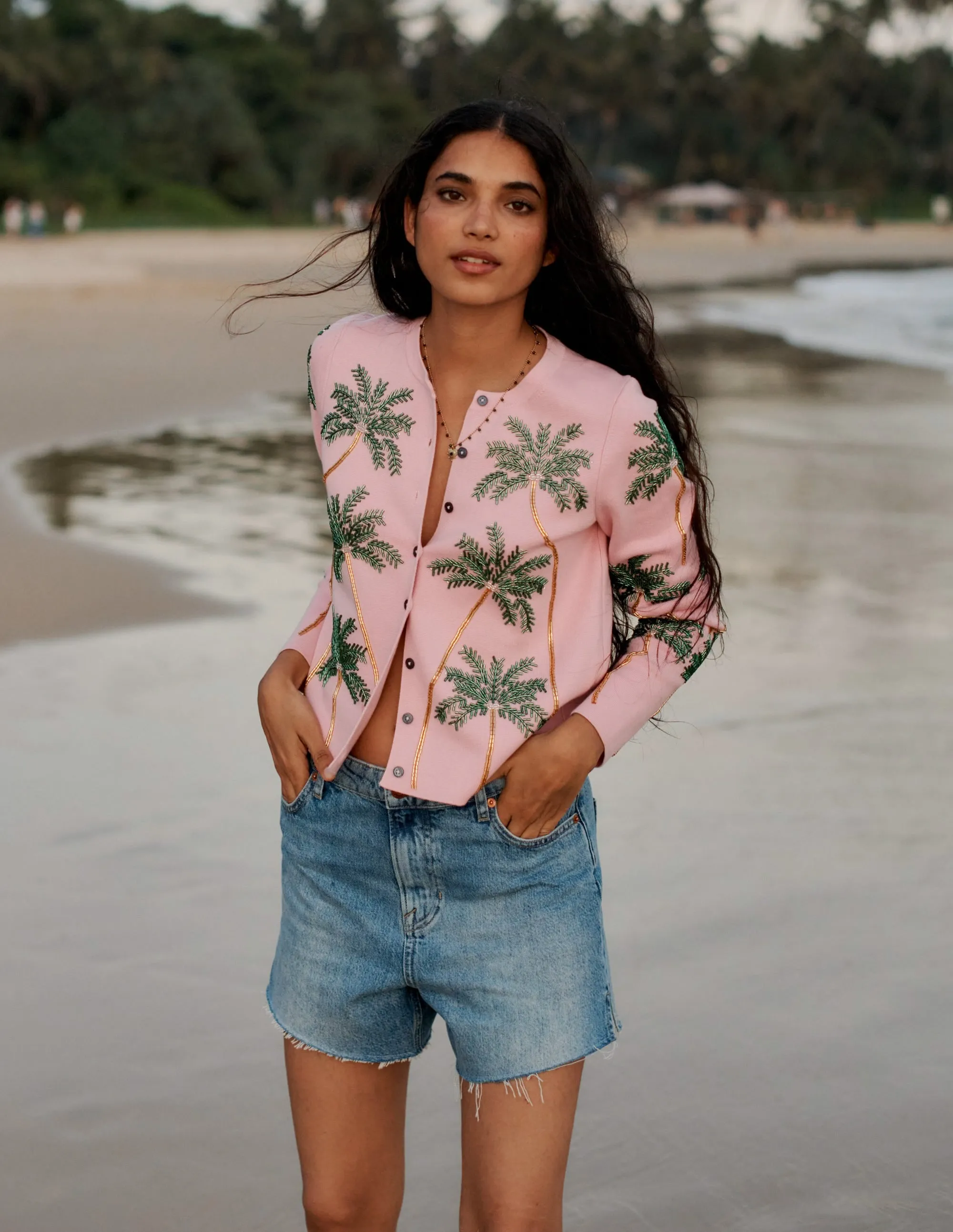 Cut Off Denim Shorts-Light Vintage