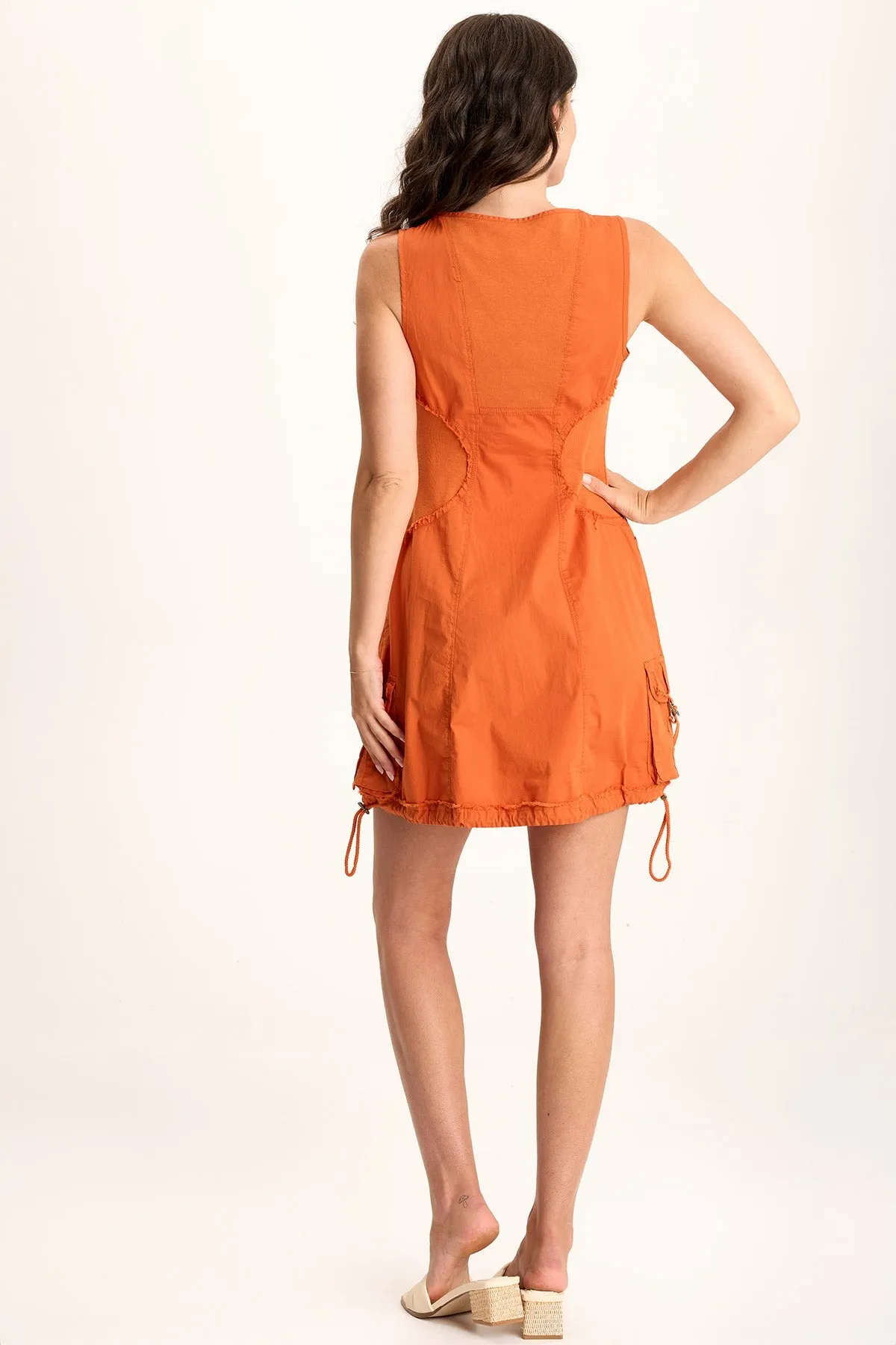 Damara Poplin Cargo Mini Dress