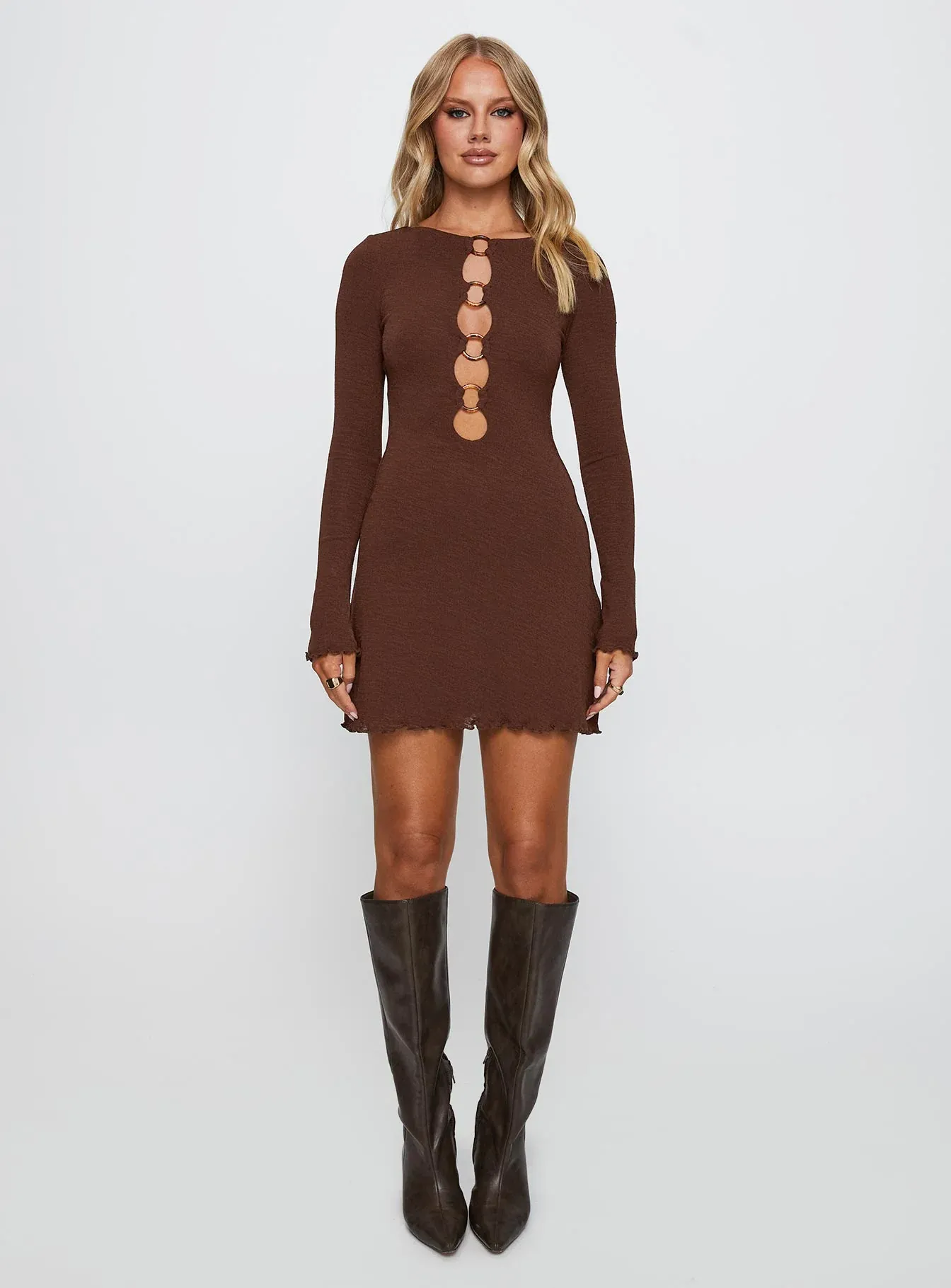 Dejonge Ring Mini Dress Brown