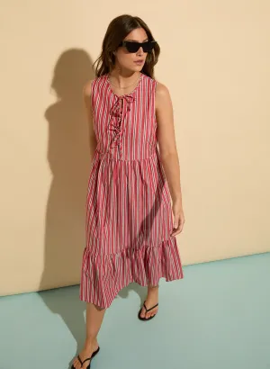 Devi Organic Cotton Tie Midi Dress