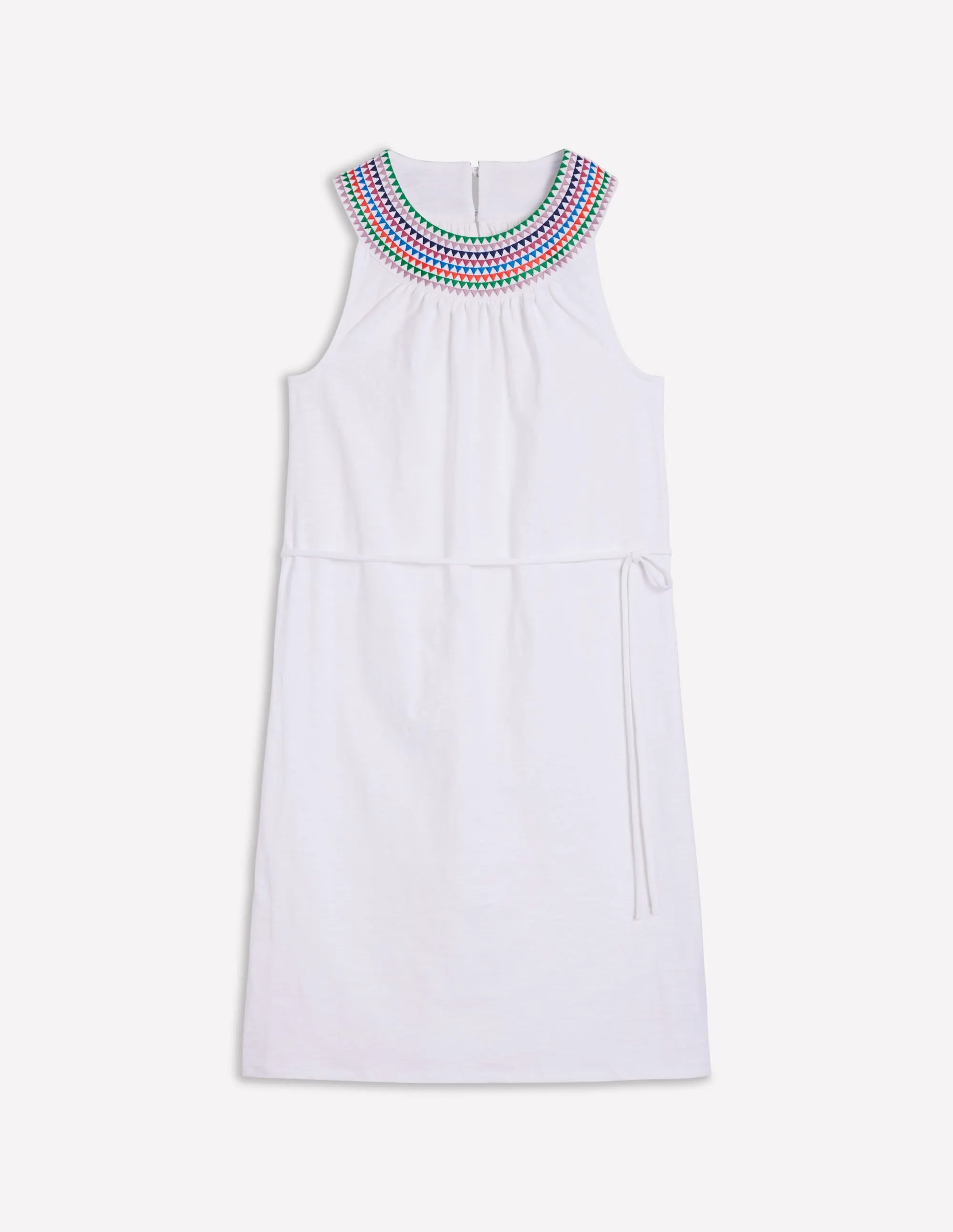 Eleni Embroidered Short Dress-White