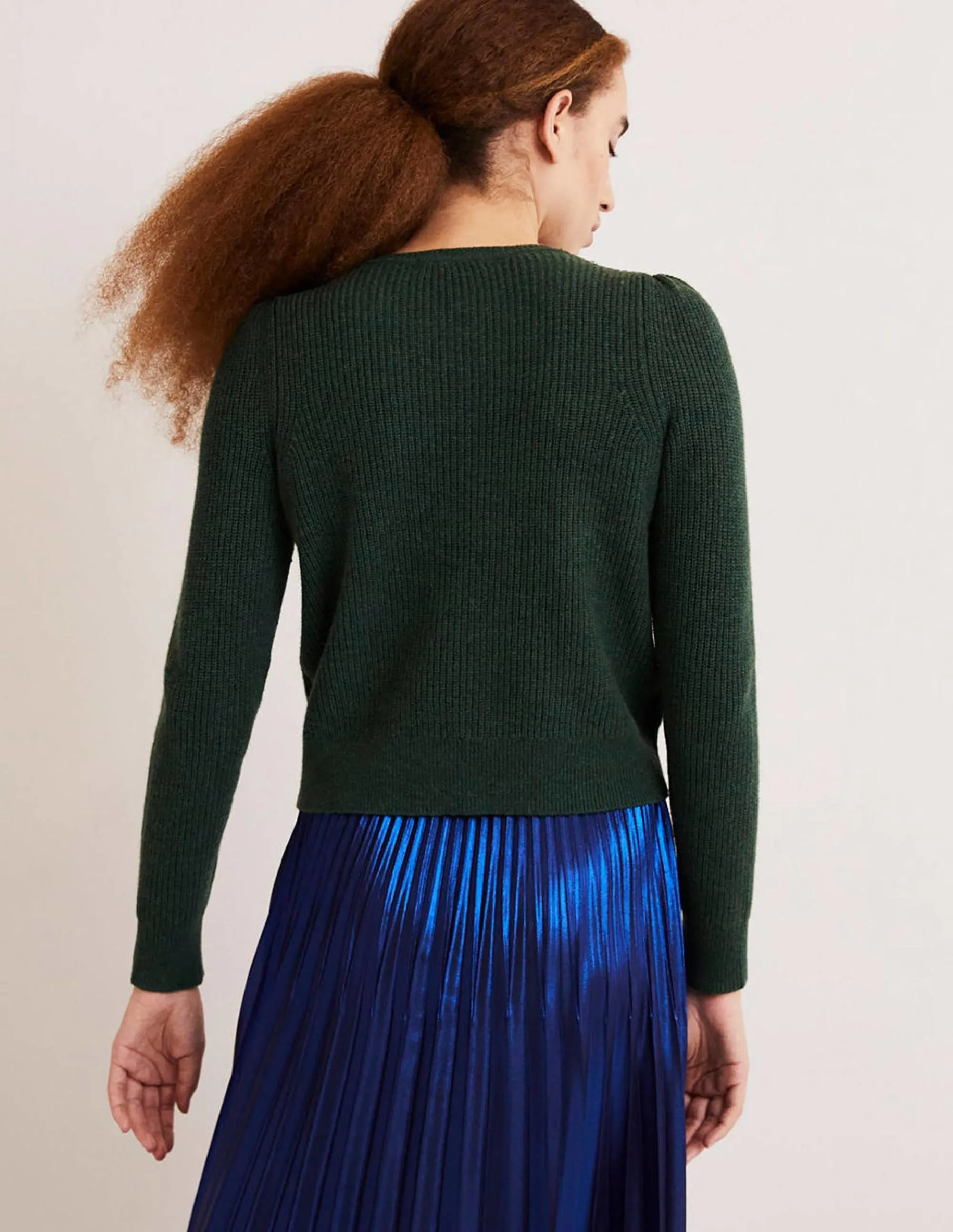 Embellished Party Jumper-Dark Green. Embellished Collar
