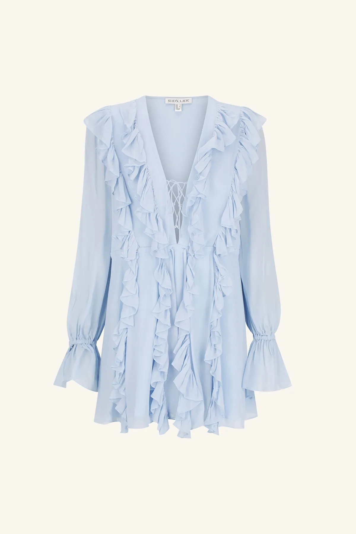 EMORY RUFFLE MINI DRESS - ARCADIAN BLUE