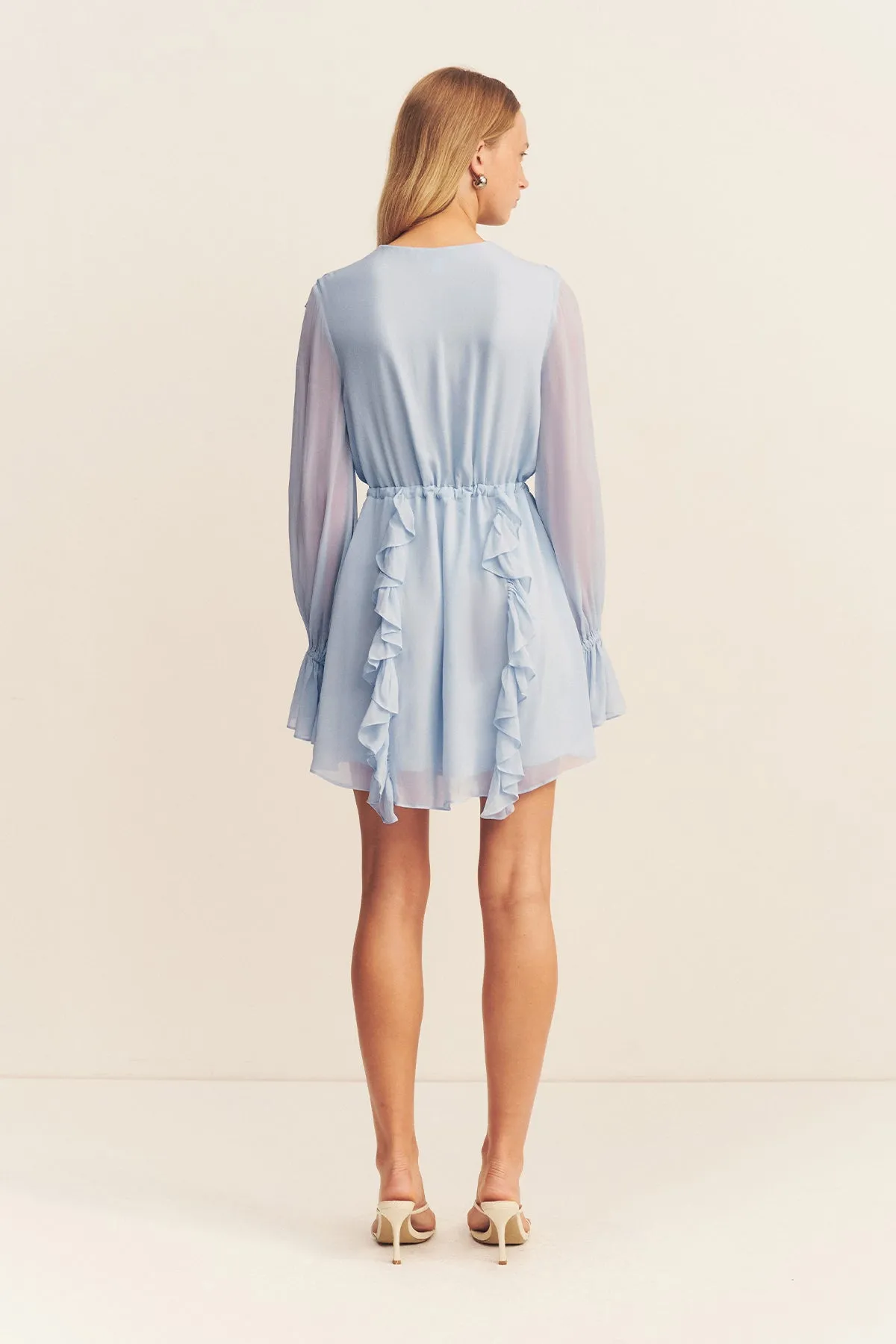 EMORY RUFFLE MINI DRESS - ARCADIAN BLUE