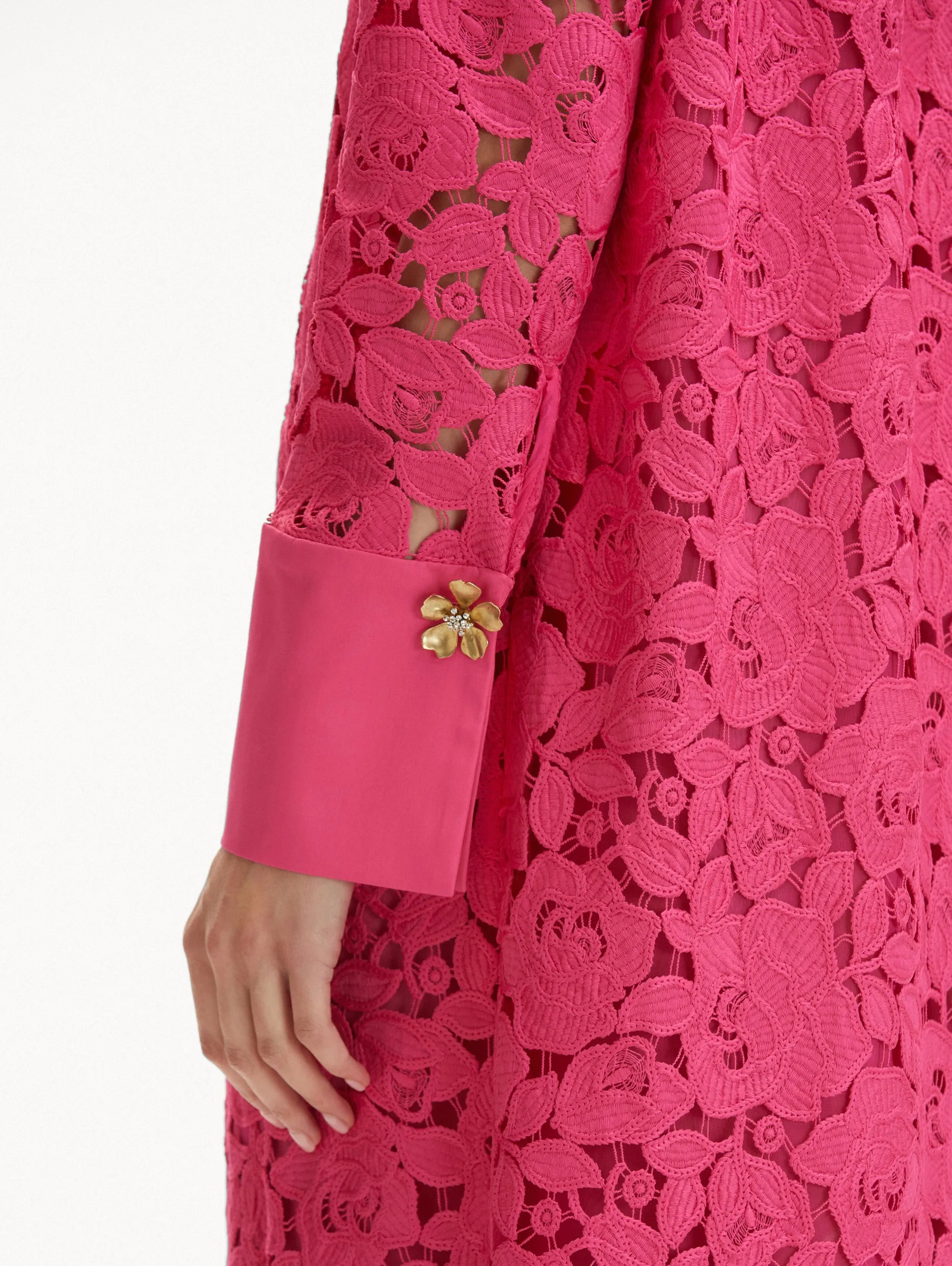 English Rose Guipure Long Sleeve Gown