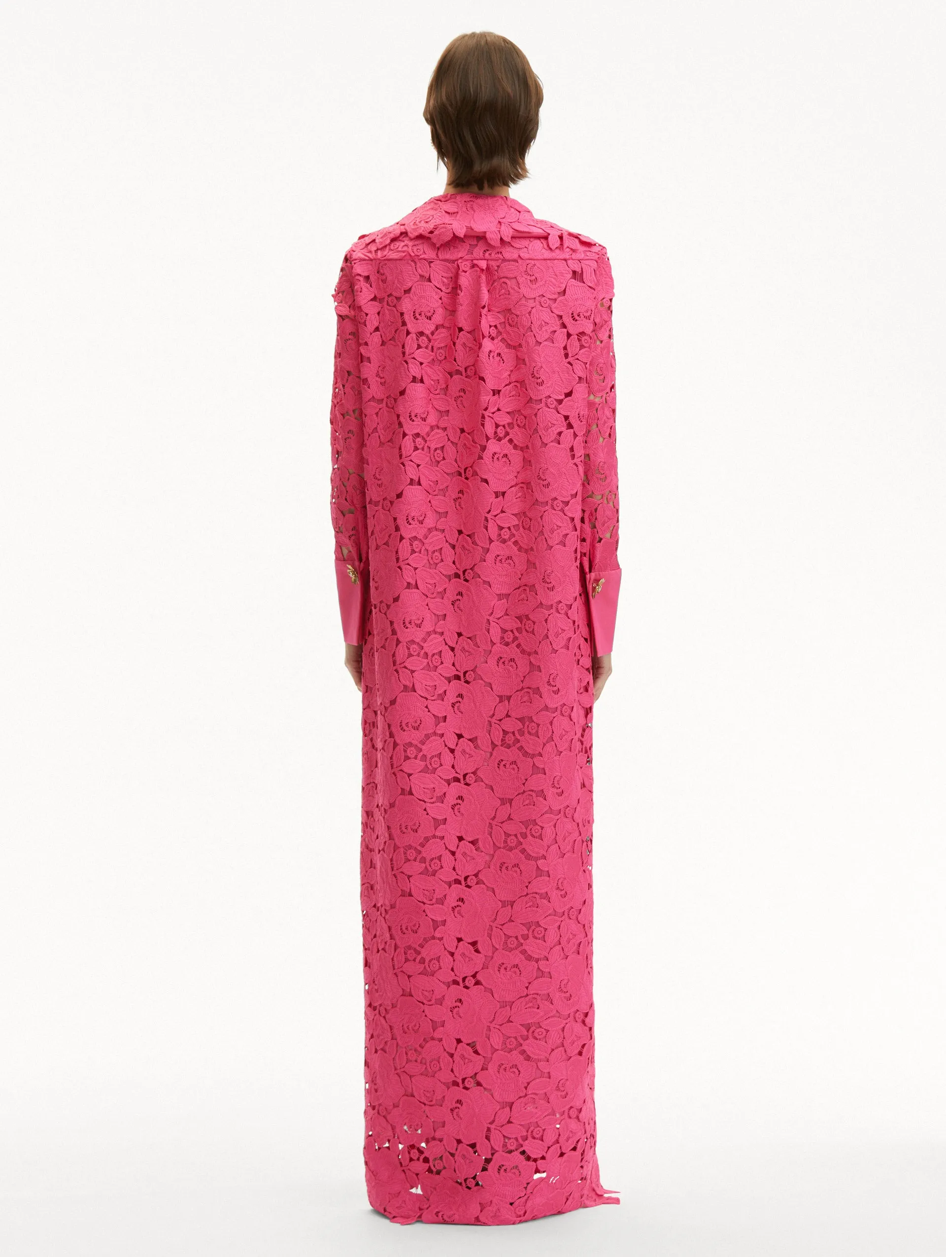 English Rose Guipure Long Sleeve Gown