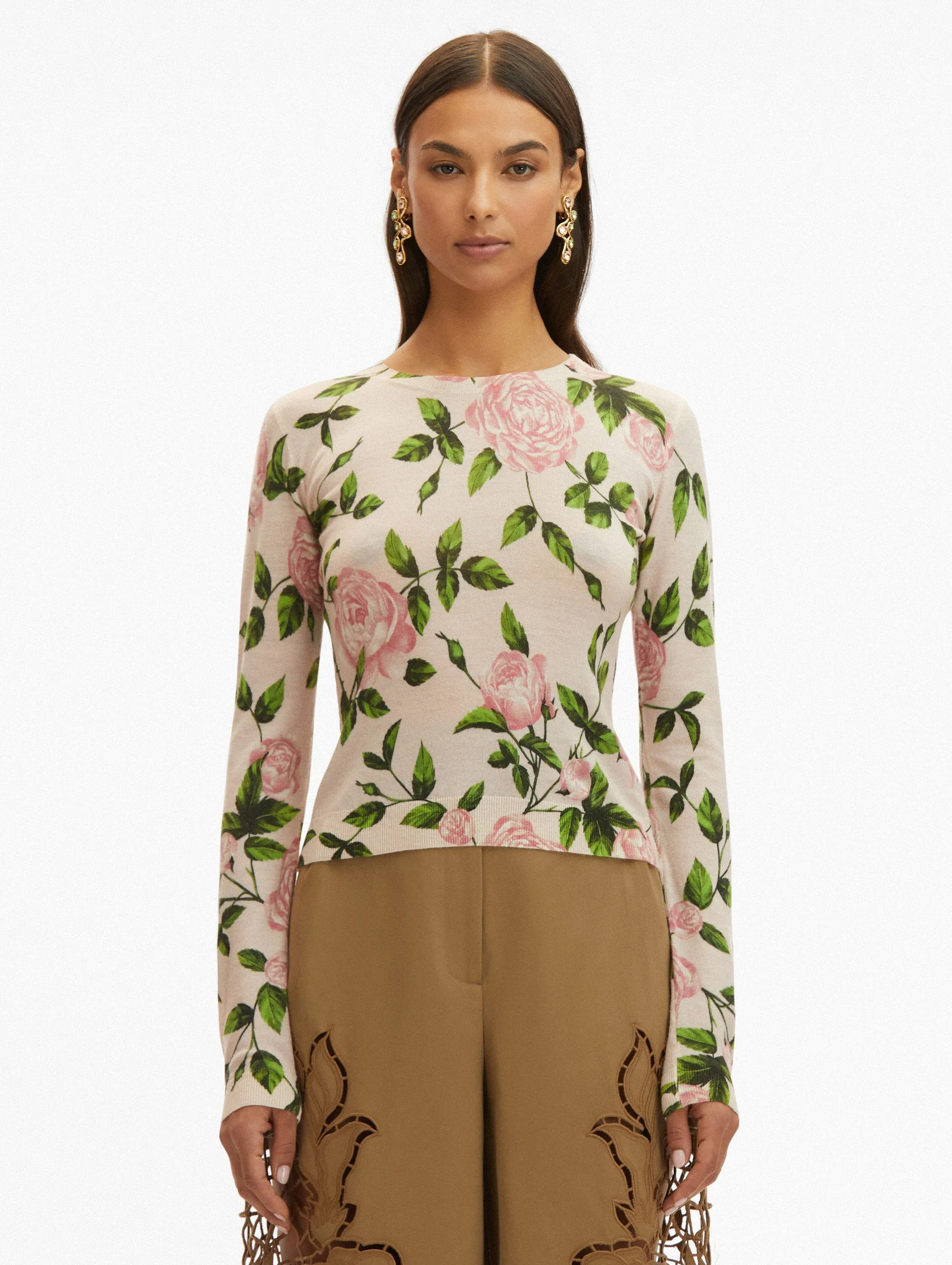 English Rose Printed Pullover