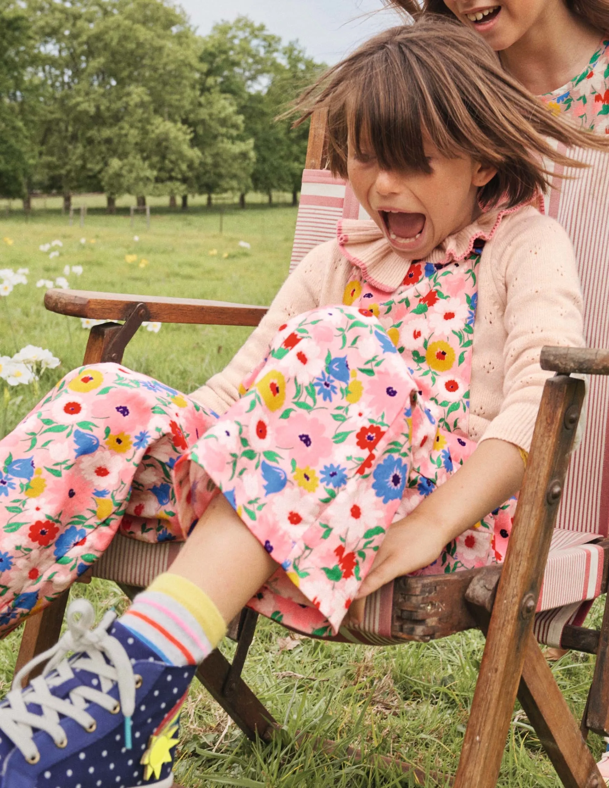 Floral Dungarees-Boto Pink Painterly Floral