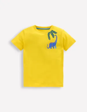 Front & Back Printed T-shirt-Pineapple Yellow Dino